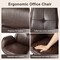 Mid-Century Modern Coffee Leatherette Gaslift Adjustable Swivel High Back Office Chair with Footrest and Armrest